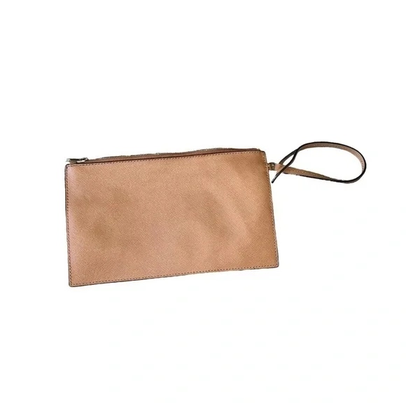 NWOT Michael Kors Leather Caramel/Tan Clutch/Wristlet - Picture 2 of 7